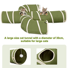 Load image into Gallery viewer, Ownpets Green 12 inch Diameter Cat Tunnel, Large Interactive Peek Hole Pet Tunnel Tube with Cat Wand Toy, Cactus-Shaped Cat Tunnel Toy