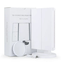 Load image into Gallery viewer, Vanity Makeup Mirror Trifold 22 LED Lighted Touch Screen 1x 2x 3x 10x Magnifying