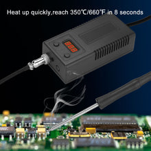Load image into Gallery viewer, 50W Welding Soldering Iron with Thermostatic Digital-Controlled ESD soldering station,50 W Temperature Adjustable 180-450℃/356-842℉ with 1 Portable Stand, 1 Tweezers, 1 Wire Stripper & 1 Sponge
