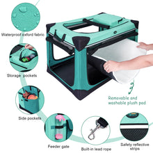 Load image into Gallery viewer, Ownpets Collapsible Dog Crate, 36 inch Portable Travel Dog Crate for Large Dogs, 4-Door Foldable Pet Kennel with Durable Mesh Windows & Soft Mat
