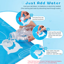 Load image into Gallery viewer, Ownpets Pet Cooling Mat for Dogs & Cats, Water-Filled Leak-proof Ice Pad, Durable Oxford Fabric, Indoor-Outdoor Use, No Electricity Needed, Sky Blue, Size XXL