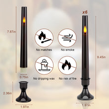 Load image into Gallery viewer, IMAGE 6Pcs Upgraded Flameless Taper Candles with Remote Control Timer Flickering LED Candles for Christmas, Home, Party Decor, Grey
