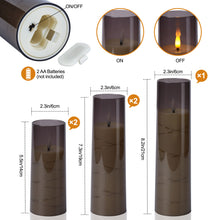 Load image into Gallery viewer, IMAGE Flickering Flameless Candles Battery Operated, Acrylic Shell Pillar 3D Wick LED Candles with 11-Key Remote Control Timer for Wedding Christmas Home Decor Set of 5