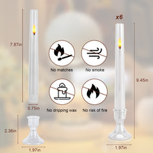 Load image into Gallery viewer, IMAGE 6Pcs Upgraded Flameless Taper Candles with Remote Control Timer Flickering LED Candles for Christmas, Home, Wedding Decor, White
