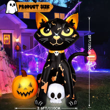Load image into Gallery viewer, CAMULAND 5FT Halloween Inflatables Outdoor Decorations - Blow Up Cat & Pumpkin Halloween Yard Decorations, Built-in LED Lights Décor for Holiday Party Yard Lawn