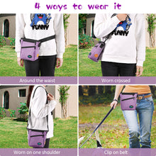 Load image into Gallery viewer, Ownpets Dog Training Pouch Pet Treat Training Pouch with Collapsible Bowl, Shoulder Strap & Waist Strap, Walking Fanny Pack for Dog Training Purple