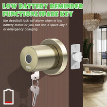 Load image into Gallery viewer, Fingerprint Door Knob, FITNATE Smart Biometric Door Lock Fingerprint Door knob with App Control, User management Management, Touch to Open Knob for Bedroom,Home,Hotel,Office, Bronze Golden