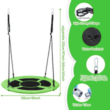 Load image into Gallery viewer, 40" Flying Saucer Tree Swing Chair Kids Round Hanging Rope Seat Yard Toys Green