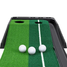 Load image into Gallery viewer, Indoor Golf Practice Mat Putting Green 8 Ft 250cm Mat Inclined Ball Return Fake Grass with 2 Holes + Putter + 3 Balls