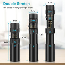 Load image into Gallery viewer, 4K 10-300X40mm Super Telephoto Zoom Portable Monocular Telescope with Tripod + Clip