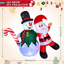 Load image into Gallery viewer, Christmas Inflatables, CAMULAND 6FT Inflatable Christmas Decorations Inflatable Snowman and Santa Claus with Built-in LED Lights, Outdoor Christmas Decorations Blow-up Decor for Yard, Garden and Party