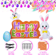Load image into Gallery viewer, Camuland 7.74FT Easter Inflatable Bunny Outdoor Decorations with Built in LED Lights Blow up Bunny Easter Egg for Yard Lawn Garden Home Decor