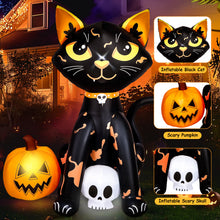 Load image into Gallery viewer, CAMULAND 5FT Halloween Inflatables Outdoor Decorations - Blow Up Cat & Pumpkin Halloween Yard Decorations, Built-in LED Lights Décor for Holiday Party Yard Lawn