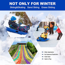Load image into Gallery viewer, Winter durable Plastic snow Sled in boat shape Snow Sledge for child and adult Outdoor Pulling Snow board Snow Seats 89*43*10.8CM/35.*17*4.3 inch blue color
