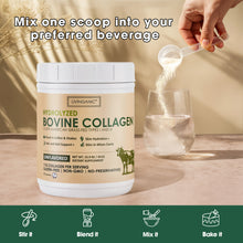 Load image into Gallery viewer, Livinganic Hydrolyzed Bovine Collagen,15.9oz Types I & III, Grass-Fed, Pasture-Raised Protein, Zero Sugar Supplement for Healthy Skin, Nails, Bones & Joints Unflavored 41 Servings