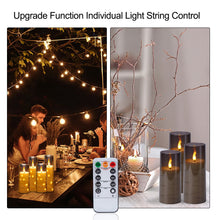 Load image into Gallery viewer, IMAGE Flickering Flameless Candles Battery Operated, Acrylic Shell Pillar 3D Wick LED Candles with 11-Key Remote Control Timer for Wedding Christmas Home Decor Set of 5