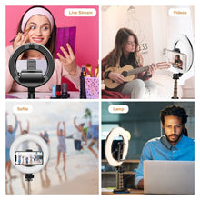 Load image into Gallery viewer, LED Selfie Ring Light with Tripod Stand for Selfie Makeup