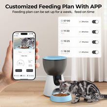 Load image into Gallery viewer, OWNPETS 4L Automatic Cat Feeder with Camera, 2.4G & 5G WiFi, 1304P HD Video with Night Vision, Voice Dialogue Function