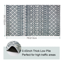Load image into Gallery viewer, Boho Moroccan Area Rug, Non Slip Indoor Rug, 5' x 7', Grey, Floor Decoration Carpet Mat, Non-Shedding Rug for Living Room, Bedroom, Dining Room