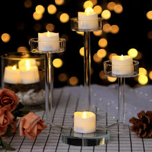 Load image into Gallery viewer, IMAGE 12Pcs Warm White Battery Tea Lights with Timer Flickering Candles with Decorative Fake Rose Petals