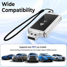 Load image into Gallery viewer, WELSPO Wireless CarPlay Adapter & Android Auto Wireless Adapter, 2-in-1 CarPlay Wireless Adapter for iPhone and Android Phones, Plug & Play Wireless CarPlay Adapter with Lanyard, Compatible with 2018+ Cars with Wired CarPlay/Android Auto