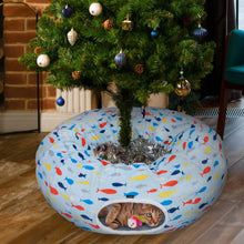 Load image into Gallery viewer, Ownpets Blue Indoor Large Cat Tunnel Bed  Soft Plush Cat Donut Tunnel for Kitten, Puppy, Rabbit