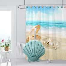 Load image into Gallery viewer, AGPtek 12PCS Home Seashell Anti Rust Decorative Resin Hooks for Bathroom Shower Curtain,Living room Curtain.Blue Shell
