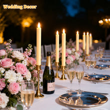 Load image into Gallery viewer, IMAGE 6PCS Rechargeable Flameless Taper Candles with Charging Station, LED Flickering Candlesticks with Remote & Timer, 9.6 Inch Perfect for Home/Wedding/Christmas Decor