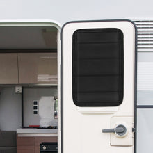 Load image into Gallery viewer, 2Pcs RV Door Shade Cover Foldable RV Sun Shade Windshield Blackout Shower Curtains Coverage RV Accessories Fits for Most RV Interior Door Window Oxford Materials 25" X 16"