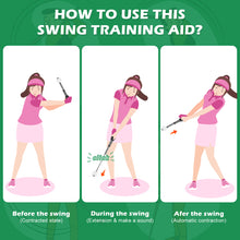 Load image into Gallery viewer, WELSPO Retractable Golf Swing Trainer Aid with Arm Band, Rhythm Click Sound, Warm-Up and Grip Trainer, for Indoor and Outdoor Practice, Left-Handed Golf Club for Improve Chipping and Hitting Strength