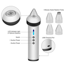 Load image into Gallery viewer, Household Electric Blackhead Dirt Removal Machine, Household Vacuum Suction Wrinkle Removal Skin Tightening Massager with 4 Suction Heads