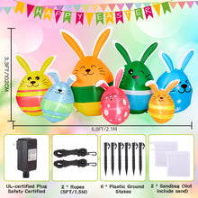 Load image into Gallery viewer, CAMULAND Easter Inflatables Outdoor Decorations 6.8FT Blow Up Easter Eggs Decor with Built-in LED Lights, Inflatable Outdoor Decorations for Lawn, Yard, Garden & Home