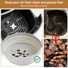 Load image into Gallery viewer, 200PCS 8" Air Fryer Silicone Liners and Paper Air Fryer Liner Disposable Round Parchment Paper, Non-Stick Wax Paper for Air Frying, Baking, Roasting Microwave and Oven