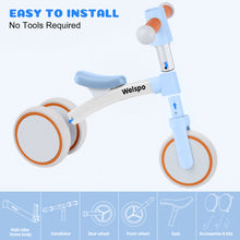 Load image into Gallery viewer, WELSPO Baby Balance Bike for 1 Year Old Boy and Girl First Birthday Gifts Pedal-less 3 Wheels Mini Bike, Young Toddlers Infant Walker for 12-36 Months (Blue)