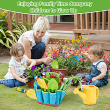 Load image into Gallery viewer, FITNATE Green Kids Garden Tools Set,6 PCS Garden Tools Including Watering Can, Shovel, Rake, Fork, Children Gardening Gloves and Garden Tote Bag, All in One Set