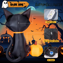Load image into Gallery viewer, CAMULAND 5FT Halloween Inflatables Outdoor Decorations - Blow Up Cat & Pumpkin Halloween Yard Decorations, Built-in LED Lights Décor for Holiday Party Yard Lawn
