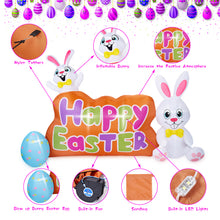 Load image into Gallery viewer, Camuland 7.74FT Easter Inflatable Bunny Outdoor Decorations with Built in LED Lights Blow up Bunny Easter Egg for Yard Lawn Garden Home Decor