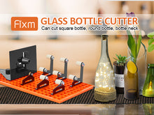 Load image into Gallery viewer, Glass Bottle Cutter Kit, FIXM DIY Glass Cutter for Bottles with Grid baseboard and Adjustable Baffle Design, Complete Set of Bottle Cutter & Glass Cutter for Square and Round Bottle