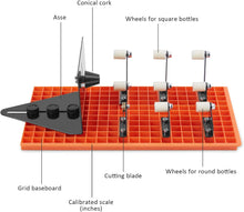 Load image into Gallery viewer, Glass Bottle Cutter Kit, FIXM DIY Glass Cutter for Bottles with Grid baseboard and Adjustable Baffle Design, Complete Set of Bottle Cutter & Glass Cutter for Square and Round Bottle