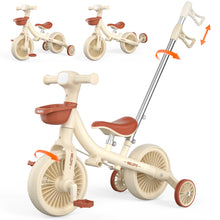 Load image into Gallery viewer, WELSPO 5-in-1 Toddler Tricycle with Push Handle, Kids Balance Bike, Baby Balance Bike 2 Year Old, with Removable Pedals, Training Wheels, for Boys & Girls Ages 2 3 4 5