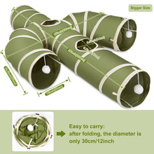 Load image into Gallery viewer, Ownpets Green 12 inch Diameter Cat Tunnel, Large Interactive Peek Hole Pet Tunnel Tube with Cat Wand Toy, Cactus-Shaped Cat Tunnel Toy