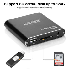 Load image into Gallery viewer, 4K Media Player with Remote Control, Digital MP4 Player, Aluminum Alloy Full HD Video Player 4K Streaming Media Player For Home US Plug