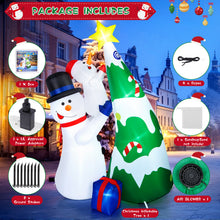 Load image into Gallery viewer, CAMULAND Inflatable Christmas Tree, 7FT Snowman Picking Stars with Built-in LED Lights, Blow Up Inflatable Christmas Decorations for Party Outdoor, Yard, Garden, Lawn, Winter Décor