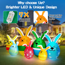 Load image into Gallery viewer, CAMULAND Easter Inflatables Outdoor Decorations 6.8FT Blow Up Easter Eggs Decor with Built-in LED Lights, Inflatable Outdoor Decorations for Lawn, Yard, Garden & Home