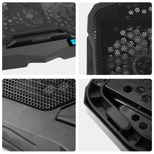 Load image into Gallery viewer, AGPTEK Gaming Laptop Cooling Pad Notebook Holder Compatible up to 17” Laptops/PS4/Router - Blue LED