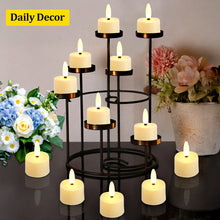 Load image into Gallery viewer, IMAGE 12Pcs Flameless Candles with Remote Control Timer & Charging Base, Rechargeable Battery LED Tea Lights Candles Small Votive for Mantle Weddings Christmas Decorative Fall Table Centerpieces, 1.53" x 2.17"