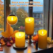 Load image into Gallery viewer, Rechargeable Pillar Candles, Type-C Charging Port Flickering Flameless Candles Set of 3, Realistic Black Wick LED Wax-like Material Candles with Remote and Timer, Battery Operated Candles for Home, Wedding, Birthday Decoration