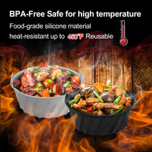 Load image into Gallery viewer, Slow Cooker Liners Compatible for Crock Pot 6 QT, 6 Quart Oval Slow Cookers, Reusable BPA Free Leak-proof Dishwasher Safe, 2PCS - Black&Grey