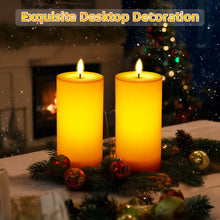Load image into Gallery viewer, IMAGE 4"x8" Ivory White Outdoor Waterproof Flameless Candles with Timer & Remote Control, Rechargeable LED Pillar Candles for Lanterns, Porch, Flickering & Long Lasting, Set of 2