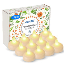 Load image into Gallery viewer, IMAGE 12 Pcs Warm White Floating Candles Flameless LED Tea Lights Tealight Candles